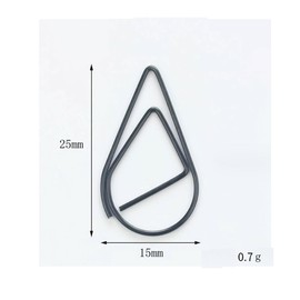 Black Paper Clips, 200 PCS Cute Drop-Shaped Stainless Steel Paper Clips, Tear Drop Shape Paper Clip for Office School Supplies Wedding Invitations Scrapbooking Crafts Bookmarks by DACUAN