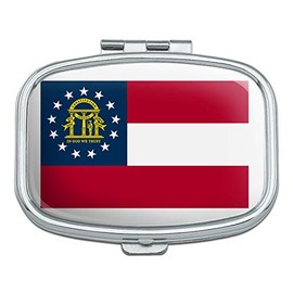Georgia State Flag Rectangle Pill Case Trinket Gift Box