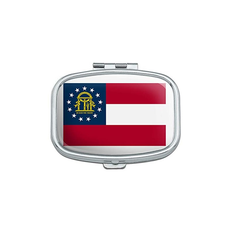 Georgia State Flag Rectangle Pill Case Trinket Gift Box