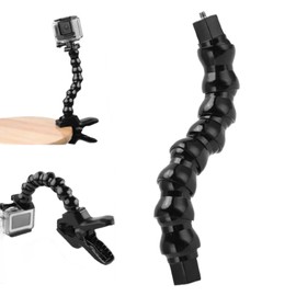 Action Camera Mount, 8 Sections Flexible Arm Bracket Mount with 1 / 4in Screw Holes, Gooseneck Jaws Mount Flexible Monopod