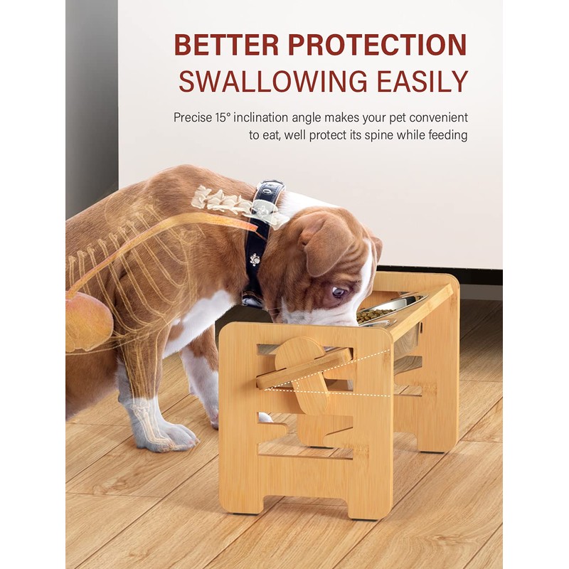 Vantic Elevated Dog Bowls, Adjustable Raised Dog Bowl Stand for