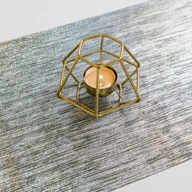 PapaKit Premium Sparkle Metallic Iridescent Silver Faux Suede Table Runner 11"x84", Pack of 2, for Holidays, Wedding Decoration, Parties and Everyday Décor