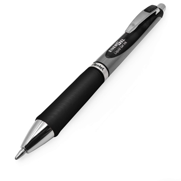 Energel BL80 Retractable Liquid Gel Ink Rollerball Pen - 1.0mm - Black - Pack of 5