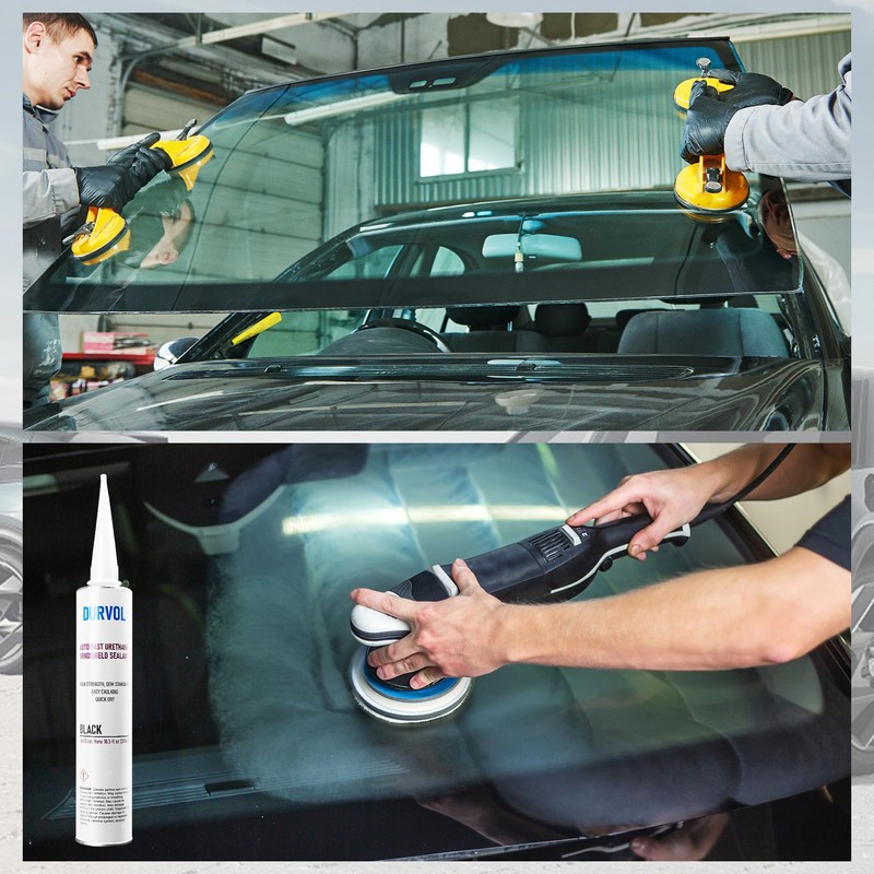 Durvol Auto Glass Urethane Windshield Adhesive Sealant (2-Pack Black) High