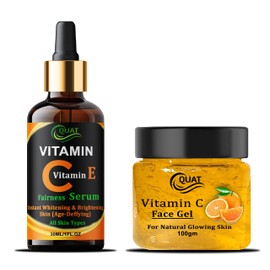 Quat Combo Pack Vitamin C with E Face Serum With Vitamin C Face Gel for All Skin Types