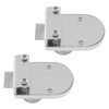 Luomorgo 2Pcs Showcase Lock Stainless Steel No Drill Glass Door