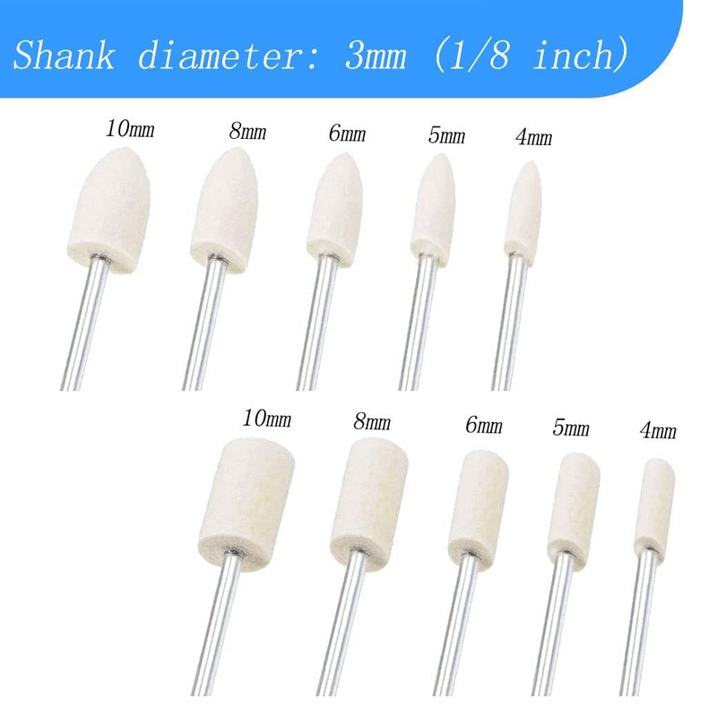 Luo ke 100 Pcs Compressed Wool Felt Polishing Head Tool