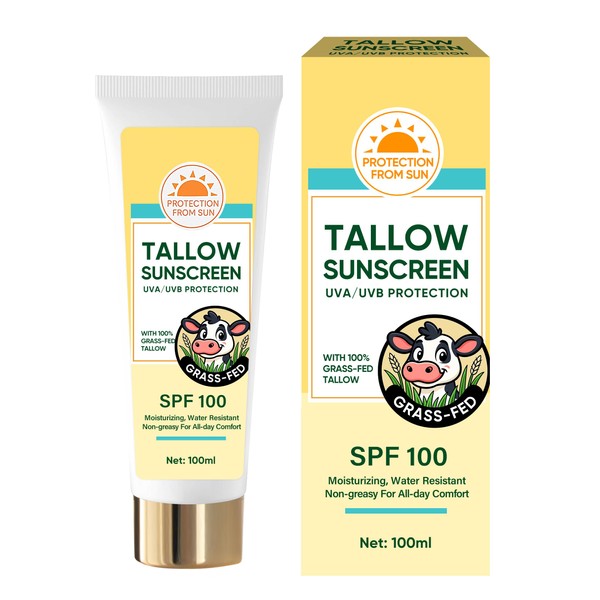 YuanKanJu Beef Tallow Sunscreen, Sunscreen for Face, Natural Reef Safe