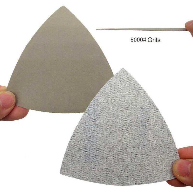 10Pcs 90mm Triangle Sandpaper Dry or Wet Hook and Loop