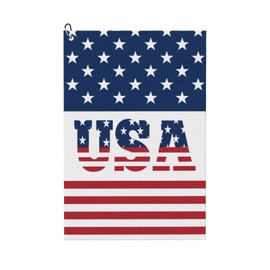 REVENEVER American Flag Golf Towel USA Microfiber Golf Towel for Golf Bag with Carabiner Golf Accessories for Men and Women