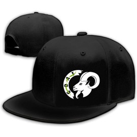 Funny Goat Hat The Farm Animals,Mens Snapback Hat Flat Bill Brim Hats for Men Adjustable Washed Baseball Cap for Dad Women Goat Print Gifts for Goats Lovers