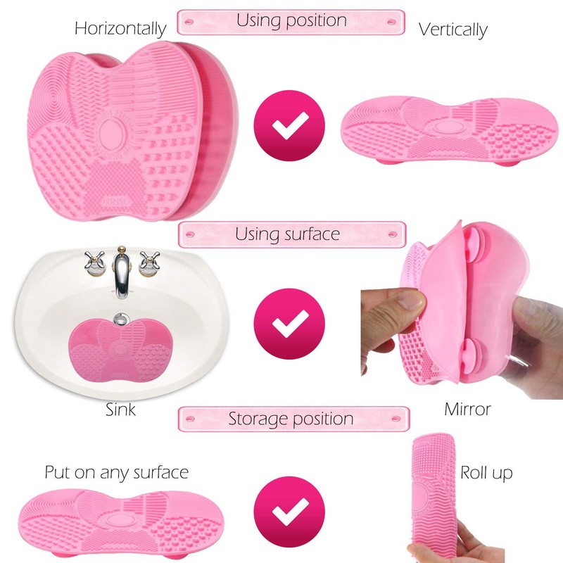 Silikon-Schminkpinsel-Reinigungsmatte (Pink)