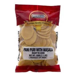 HEMANI Pani Puri  Coins I Comes with Masala I Ready to Cook I 200g I  Vegan & Non-GMO