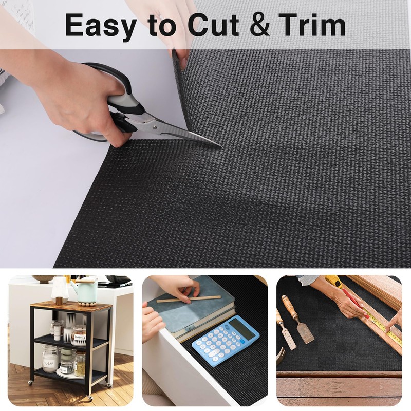 Black Shelf Drawer Liners for Toolbox: 5 MM Thick Non-Slip