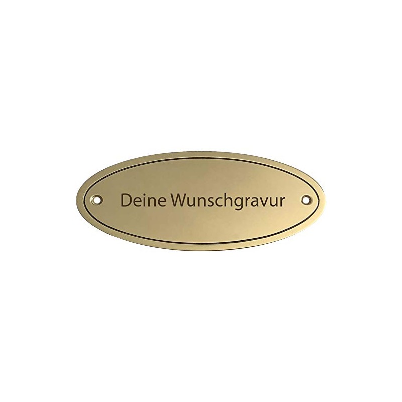 Plain Oval Brass Plaque Engraved