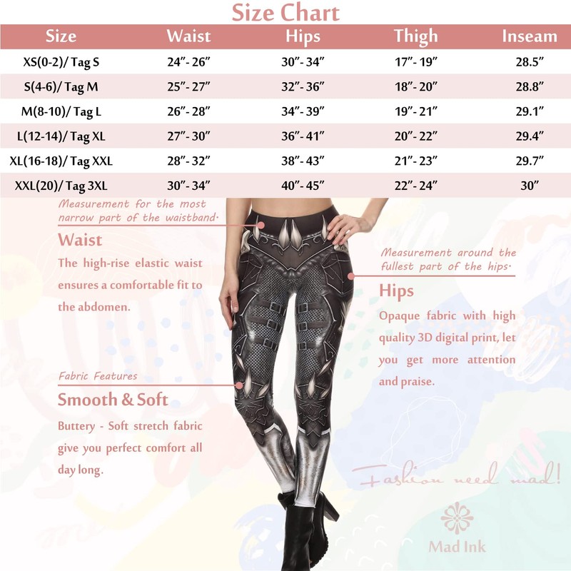 Women's Retro Punk Pioneer Warrior Print Stretch Leggings Sexy Comic