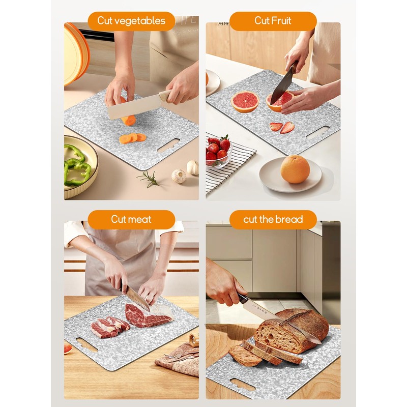 Titanium Cutting Board for Kitchen，Double Sided Pure Titanium Cutting Board，With