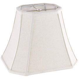 GO&SO Square Cut Corner Lampshade, 8x14x11 Inch Medium Table Lamp Shade Beige, Natural Fabric Handcrafted, Easy Assembly Required (Single) Living Room Floor Lamp Shades Replacement,Modern