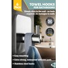 Menz 6-Pack Adhesive Towel Hooks for Bathrooms, Stainless Steel -