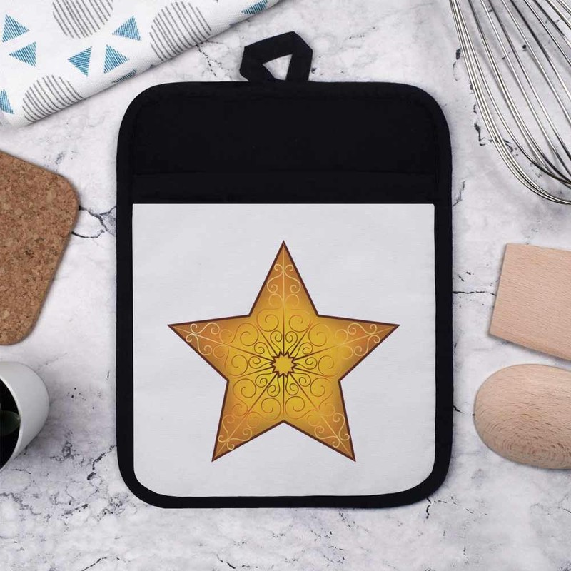 'Decorative Star' Pot Holder/Oven Mitt (PH00020732)