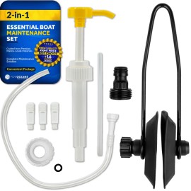 Five Oceans Universal Outboard Motor Flusher Rectangular Muffs & Gear Oil Pump Set