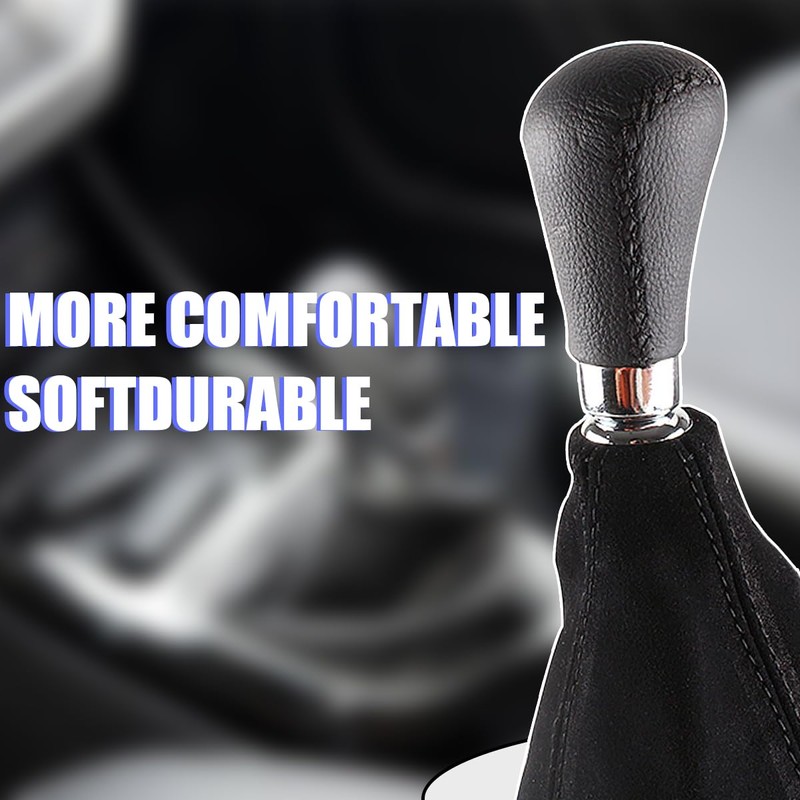 TSUGAMI Car Shift Boot Cover, Suede Leather Shift Knob Boot