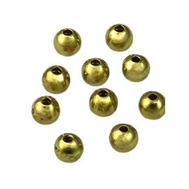 Magnum Ripped Brass Lure Bodies & Solid Smooth Beads & Hex Beads Style #85 Inline Spinners,Rooster Tails,Carolina Rigs & Texas Rigs 10PK (Brass & Nickel Finish) (Solid Bead 10pk 5/16- BRASS)