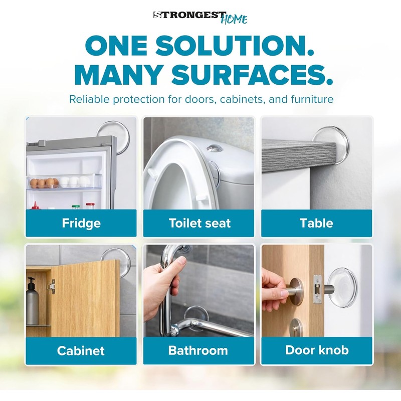 20 Pack Clear Wall Protector Door Stoppers – 2 Inch