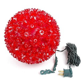 Novelty Lights 100 Light Outdoor Christmas LED Starlight Sphere, Red, 7.5" Diameter