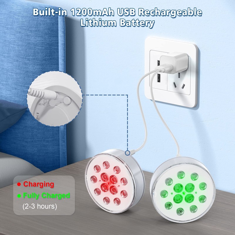 U UZOPI Pool Lights, Upgraded Rechargeable Submersible LED Lights with