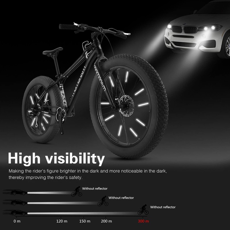 Abnaok Spoke Reflectors 36 Pieces, 360° Visibility Spoke Reflectors Set,