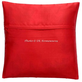 DK Homewares Indian Couch Cushion Cover 40 x 40 cm Rust Brocade Jacquard Weave Cushion Covers Couch Cushion Zip Elephant Square Cushion Cover Animal Motif - 1 Piece (Cover Only)