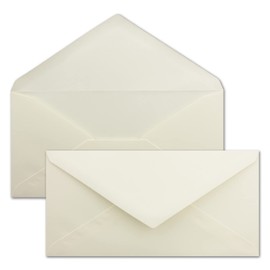 NEUSER PAPIER 75x envelopes DIN long 11 x 22 cm wet glue color: cream 80 grams per m² without window