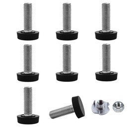 SKIR'CO Furniture Leveling Feet M10 x 30mm Adjustable Round Legs 25mm Diameter M10 Thread Leveling Foot (Nuts Included) Pack of 8