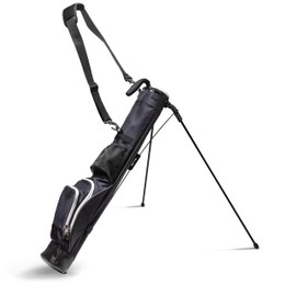Sunday Stand Bag | Lightweight Carry Golf Bag with Speed Handle, Padded Strap, and Pocket for Driving Range, Par-3, and Executive Courses (Black)