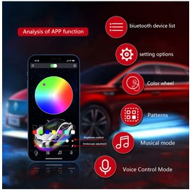 10 Pods RGB LED Rock Lights, Waterproof Multicolor Neon Underglow Light with APP/RF Control & Music Mode, Rock Lights for Car ATV SUV UTV Jeep Off Road Pickup