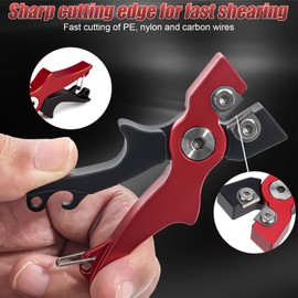 Portable Tungsten Fishing Line Cutter Fly Fishing Nippers with Retractors for Braid, Mono, Fluoro Lines Saltwater & Freshwater Fishing Accessories Mini Scissors Clipper Tool Black Red