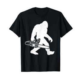 Cool Lumberjack Art For Men Women Bigfoot Sasquatch Chainsaw T-Shirt