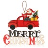 com-four® hanging Christmas decoration, wooden hanger with snowman and lettering,