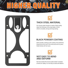 No Drill Plate Holder, Front Bumper Tow Hook License Plate Mount Bracket, Front License Plate Bracket Compatible with Toyota RAV4 2013-2023