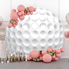 Leyiyi 5x5ft Golf Birthday Party Round Backdrop Cover Outdoor Sports Theme Photography Background Circle Backdrop Cover for Golf Sports Themed Birthday Party Decoration Golf Club Lovers Photo Prop