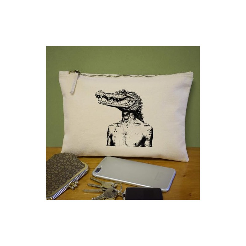'Crocodile Headed Man ' Canvas Clutch Bag/Accessory Case (CL00038185)