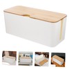KOMBIUDA Bamboo Cord Organizer Box with Lid Capacity Cable Management
