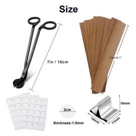 Wooden Candle Wicks with Wick Trimmer Cutter Crackling Candle Wicks kit 5.1 X 0.5 Inch Natural Candle Wood Wicks with Stand Candle Cores for DIY Candle Making Craft