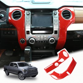 LLKUANG ABS Center Console air Conditioning air Outlet Decoration Frame Cover Trim for Toyota Tundra 2014-2020 Modification Accessories (Red)