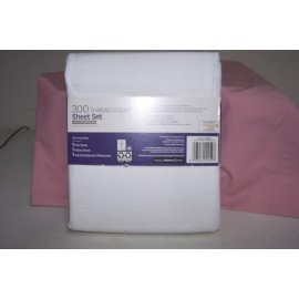 Better Homes & Gardens 100% Cotton Twin Bed 300 Thread Count Sheet Set White NEW