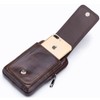 Leather Men Cell Phone Waist Bag Belt Loop Pouch Security