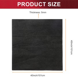 HARFINGTON Welding Blanket Fireproof 101x101 Cm, Pre-Oxidized Fiber Heat Resistant Fabric, Heat Fire Shield Blanket, Soldering Protective Supplies for Industrial, Grill, 5mm Thick, Black