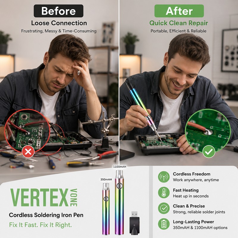 Cordless Soldering Iron Pen for DIY Repairs – USB-C Rechargeable