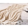 CREVENT 50''X60'' Knitted Throw Blanket (Beige)